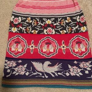 Vintage Anthropologie embroidered Multicolor Skirt